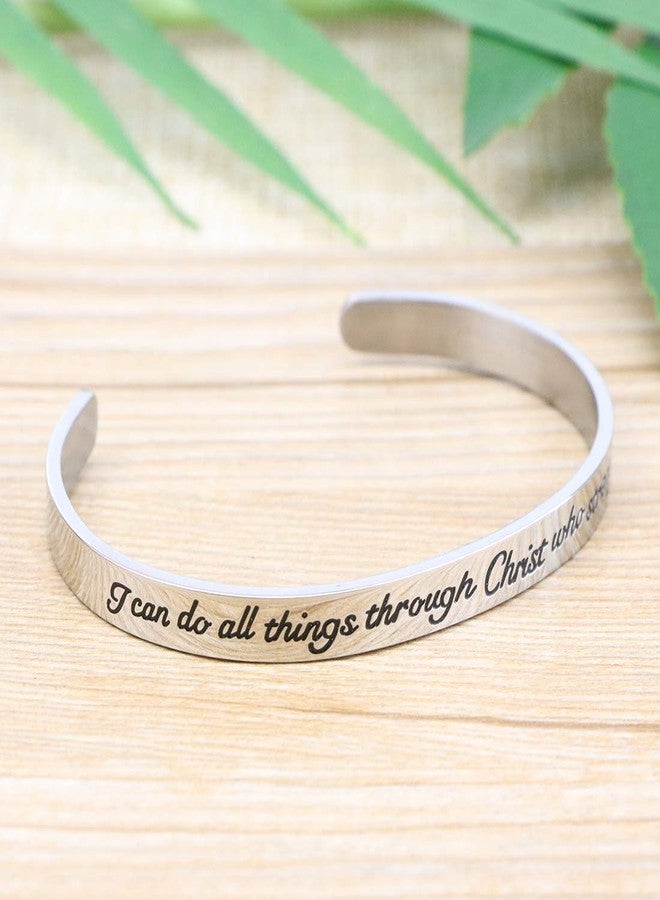 MEMGIFT I Can Do all Things Through Christ Who Strengthens me Religious Bracelets for Women Inspirational Christian Gifts Bible Verse Jewelry - Image 2
