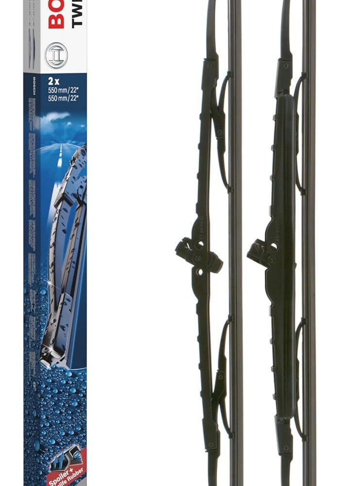 Bosch Twin Spoiler 3397118421 Original Equipment Replacement Wiper Blade - 22"/22" (Set of 2) - Image 1