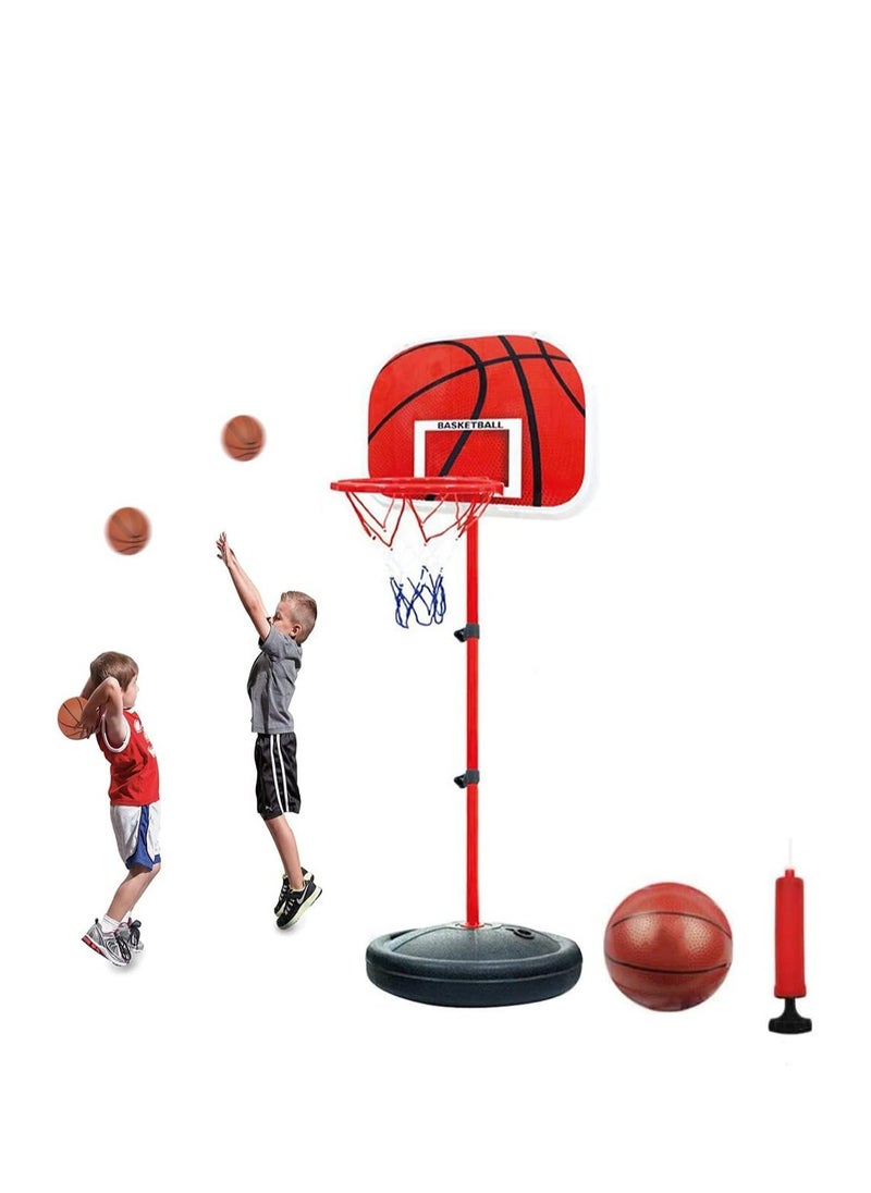 0TO1 TECH Portable Adjustable Height Children Basketball Hoop with Ball & Pump, Indoor Outdoor Sport Activity Game Gift Toddler, 63-150cm  - Image 1