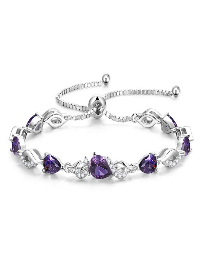 FANCIME Birthstone Teardrop Tennis Bracelet for Women, Sterling Silver 9x7mm main Gemstone Bolo Adjustable Chain Bracelet Fine Jewelry Birthday Gifts for Women Mom Wife Her, Medium, Sterling Silver - Image 1