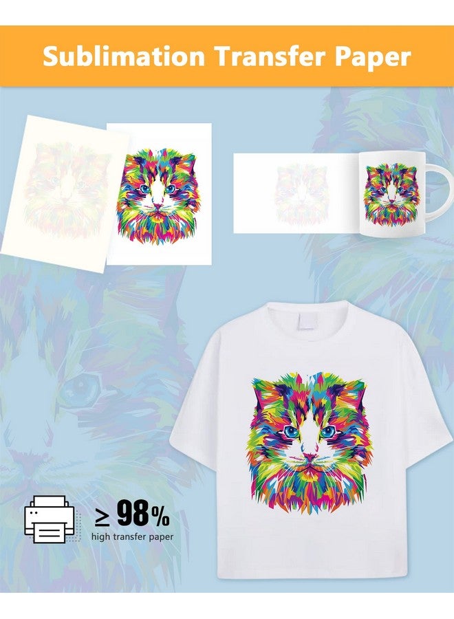 Stampcolour Sublimation Paper Heat Transfer Paper 8.5X11 Inch A4 170 Sheets For Any Epson Hp Canon Sawgrass Inkjet Printer With Sublimation Ink For Mug, T-Shirt,Light Fabric Diy 125Gsm - Image 2