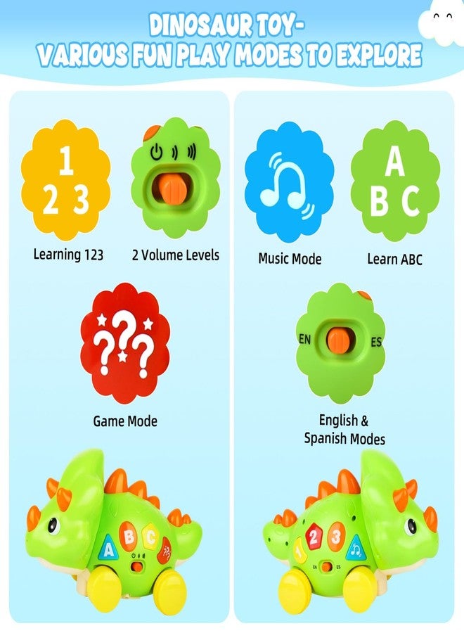 UMIKOOL DIRECT Musical Dinosaur Toy for Baby, Dinosaur Crawling Toys for 3-9 Months, Babies 6-12 Months for Early Development Learning Toys with Light & Sound, Birthday Gift for 1 2 Year Old Toddlers - Image 3