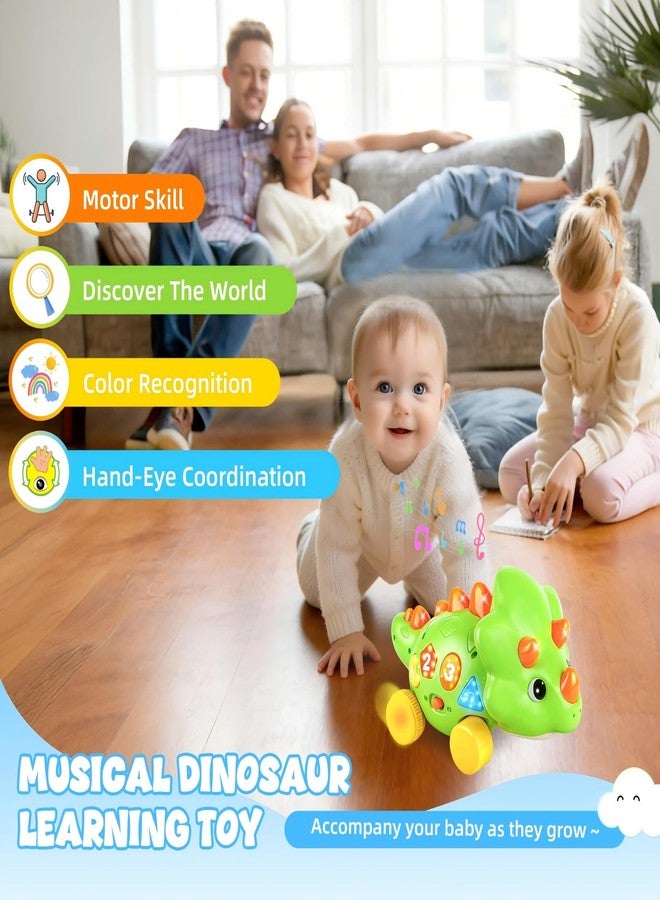 UMIKOOL DIRECT Musical Dinosaur Toy for Baby, Dinosaur Crawling Toys for 3-9 Months, Babies 6-12 Months for Early Development Learning Toys with Light & Sound, Birthday Gift for 1 2 Year Old Toddlers - Image 4