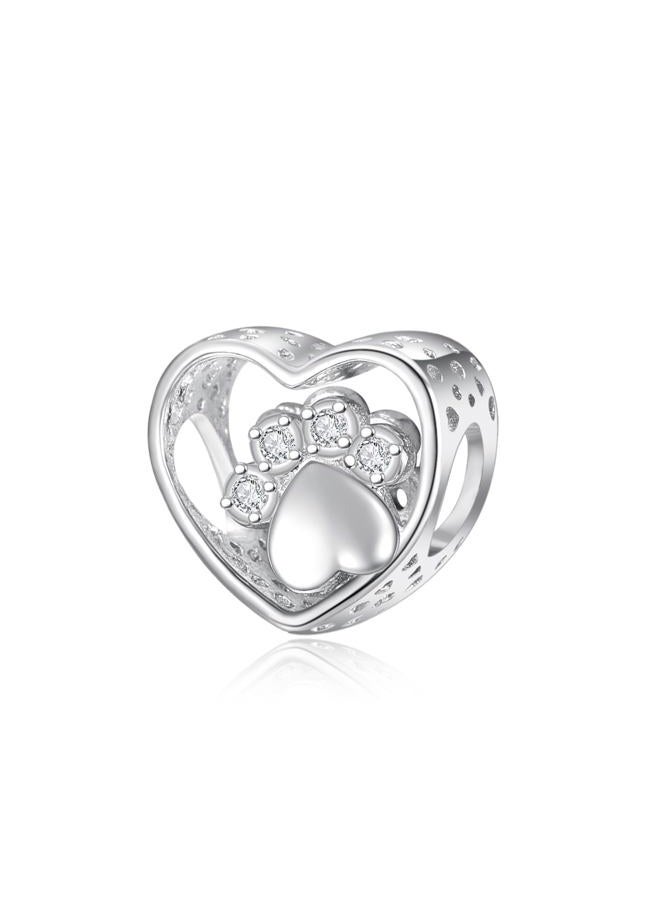 PRAYMOS Pandora Charms Friendship Bracelets 925 Sterling Silver Best Friend Unbiological Sisters Bracelets for 2 Heart Pandora Charms Friendship Gift, 4.5mm Hole, Paper, Cubic Zirconia - Image 1