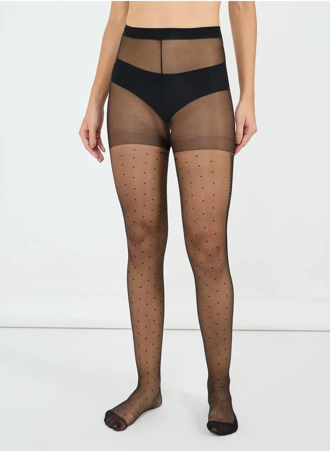 ستايلي Styli 15D Polka Dot Side Detail Stockings