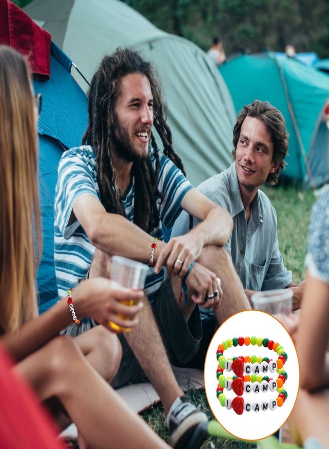 Tondiamo 36 Sets Summer Camp Crafts Camping Party Favors I Love Camp Beaded Bracelet Craft Kit Colorful Travel Camping Wristband Beads Bulk for Birthday Classroom School Rewards Activities - Image 5