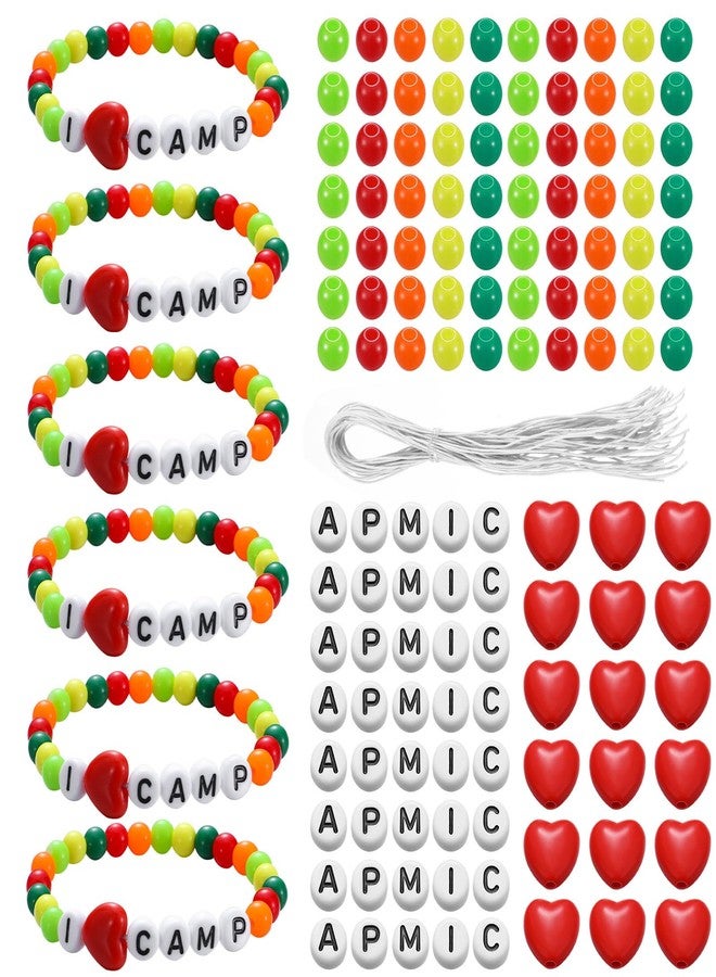 Tondiamo 36 Sets Summer Camp Crafts Camping Party Favors I Love Camp Beaded Bracelet Craft Kit Colorful Travel Camping Wristband Beads Bulk for Birthday Classroom School Rewards Activities - Image 1