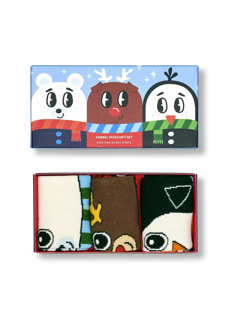 Happy Socks  Kids 3-Pack Get Ready For Snow Gift Set  | Best Price UAE