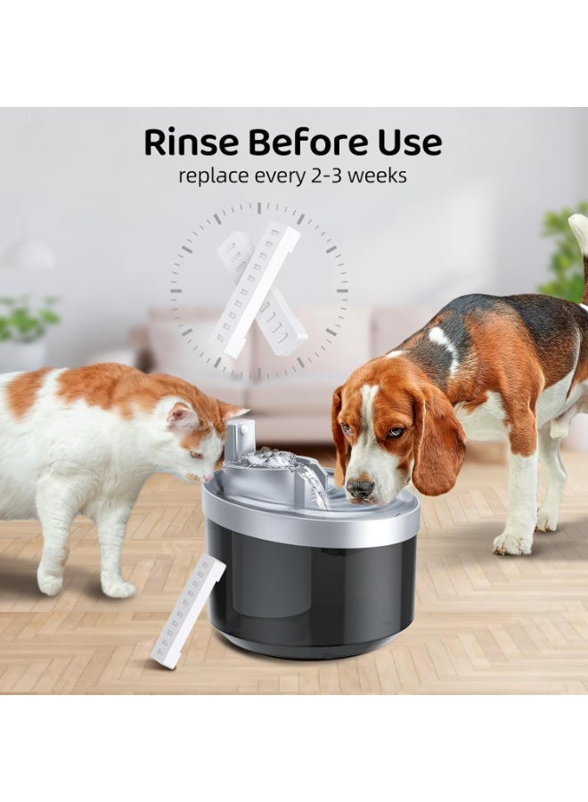 إيونتو عبوة من 6 فلاتر بديلة لنافورة مياه القطط الأوتوماتيكية - فلتر ثلاثي من الكربون ووسادات قطنية للحصول على مياه نقية ونظيفة - Image 2