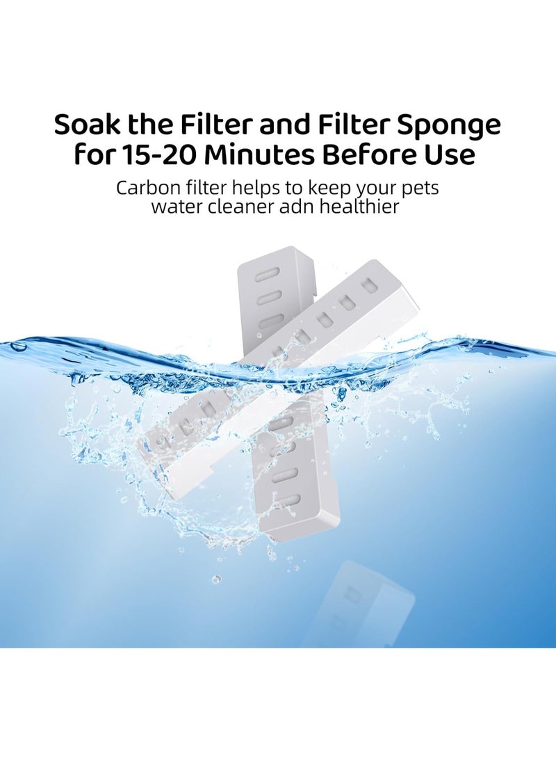 إيونتو عبوة من 6 فلاتر بديلة لنافورة مياه القطط الأوتوماتيكية - فلتر ثلاثي من الكربون ووسادات قطنية للحصول على مياه نقية ونظيفة - Image 3