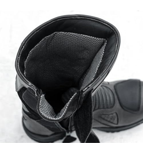 Raida Explorer Motorcycle Boots | Ankle, Shin, & Heel Protection | Memory Foam Insole | Leather (Grey, 7) - Image 2