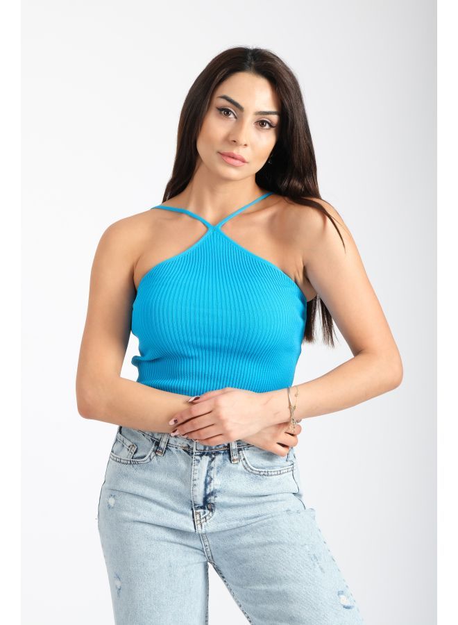 لندونيلا بلوزة قصيرة مع نمط الرسن للرقبة - Free Size - 100125 - Image 2