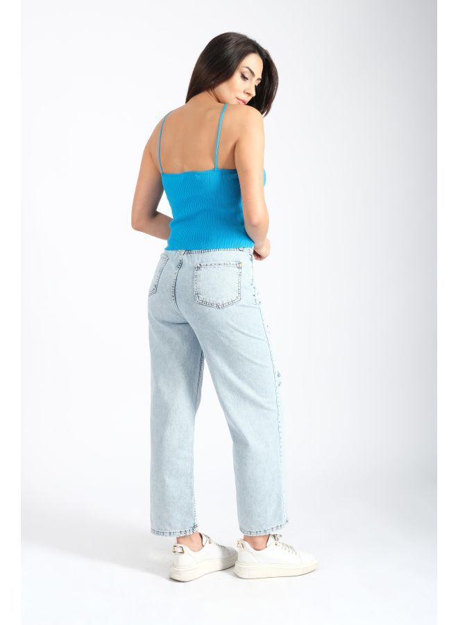 لندونيلا بلوزة قصيرة مع نمط الرسن للرقبة - Free Size - 100125 - Image 3