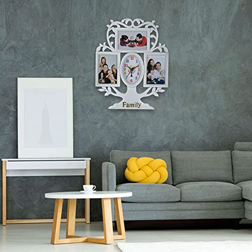 Harbour Analog Latest Stylish New Models Wall Clock with Photo Frames for Home Living Room Hall Bedroom (Size Height 44 CM X Width 34 CM)- Home Decor Big Size Wall Clock WL 715 SN 6 - Image 3