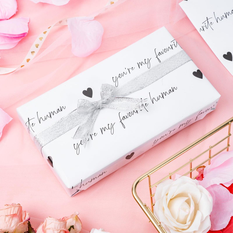 WRAPAHOLIC Valentine's Day Wrapping Paper Sheet - 6 Sheets You're My Favourite Human Design Folded Flat for Wedding, Anniversary, Birthday, Party - 19.7 Inch X 27.5 Inch Per Sheet - Image 3