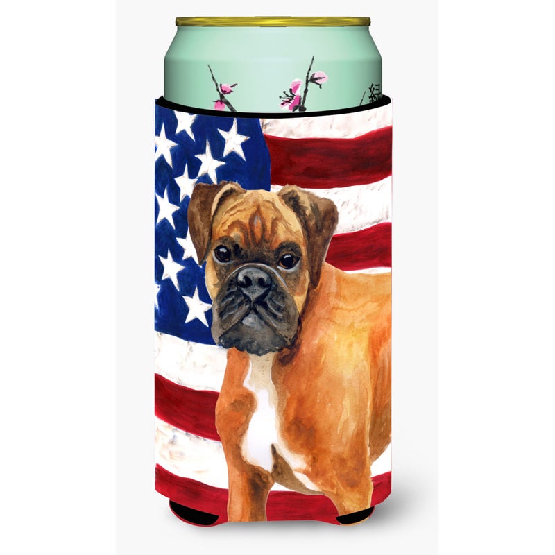 Caroline's Treasures ""Caroline's Treasures German Boxer Patriotic Decorative Can Hugger  Tall Boy  Multicolor"" 