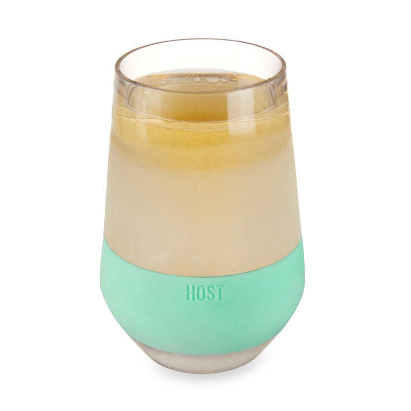 HOST Wine Freeze XL DoubleWalled Stemless Glasses Freezer Cooling Cups with Active Gel and Insulated Silicone Grip 12 Oz Plastic Tumblers Set of 1 Mint