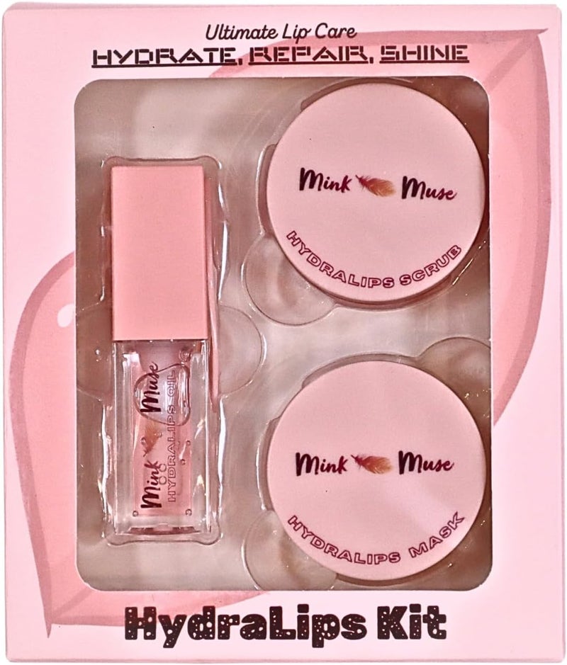 HydraLips Kit Lip Balm Lip Mask Scrub Set for Soft Hydrated Lips Tinted Lip Balm Plumping Gloss Lip Care Gift Set for Women Girls Teens Birthday Gifts Skincare Lip Oil Hydration