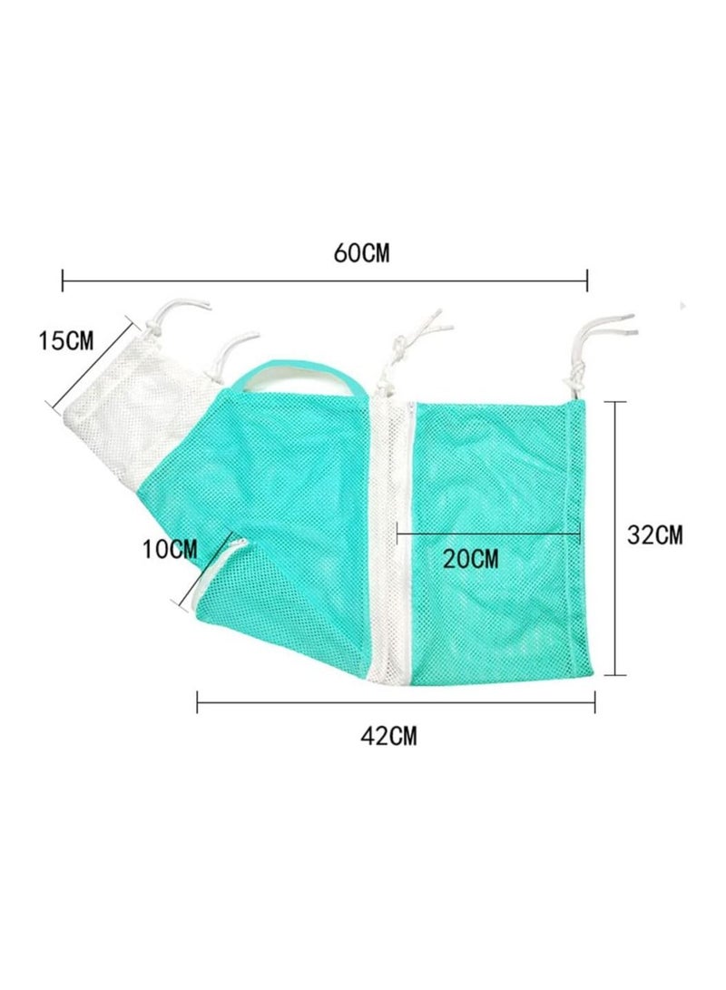 حقيبة استحمام قطط قابلة للتعديل - حقيبة متعددة الوظائف للاستحمام والعناية بالقطط مع أربطة وسلك مقاوم للعض والخدش باللون الأخضر - Image 2