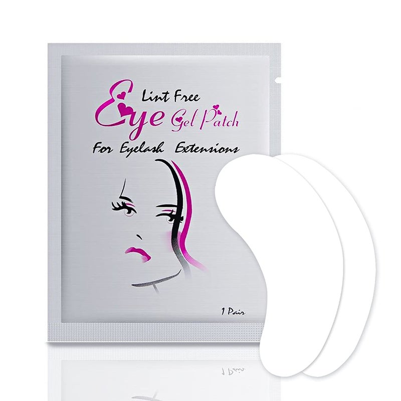 Flylin 100 Pairs Under Eye Pads Eyelash Extension Gel Patches Hydrogel Eyes Patches Lint Free Eye Pads for Eyelash Extension Supplies