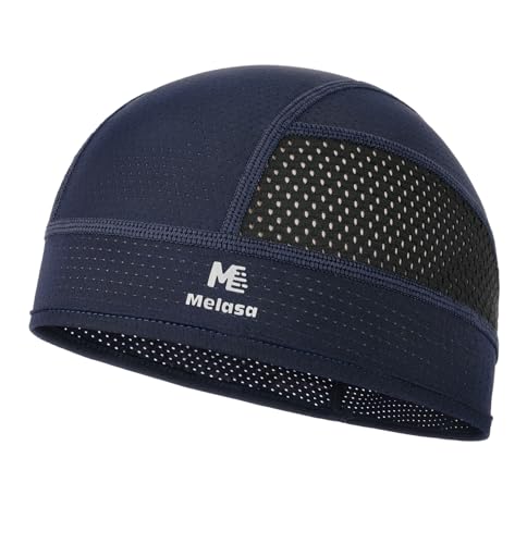 MELASA Cooling Skull Caps Helmet Liner, Lightweight Mesh Under Helmet Cycling Motorcycle Hard Hat Sweat Liner for Men Women (Dark Blue) - Image 1