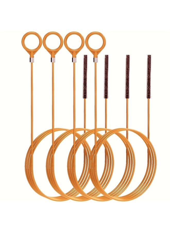 4Pcs Drain Snake Pipe Cleaner For Shower Kitchen Sink Bathtub Hair Catcher Tool - Image 1