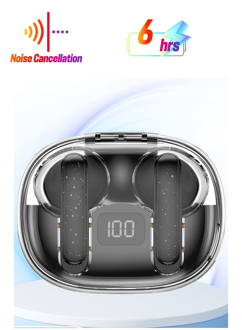 Awei T86, ENC noise canceling earbuds, HiFi stereo headphones, digital display charging case, long battery life, IPX6 waterproof Black - Image 1