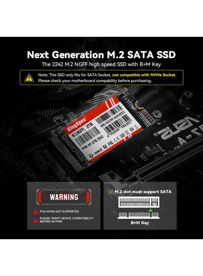 KingSpec M.2 SSD 2242 NGFF 128GB Internal Solid State Drive SATA 6Gb/s(128gb) ? - Image 2