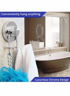 Excefore 2 Double Hook Wall Hooks Stainless Steel Suction Cup Hooks Bath Towel Heavy Duty Hook Suction Cup Rust Proof Wall Hooks Kitchen and Bathroom Vacuum Suction Hook Suction Hanger  - Image 3