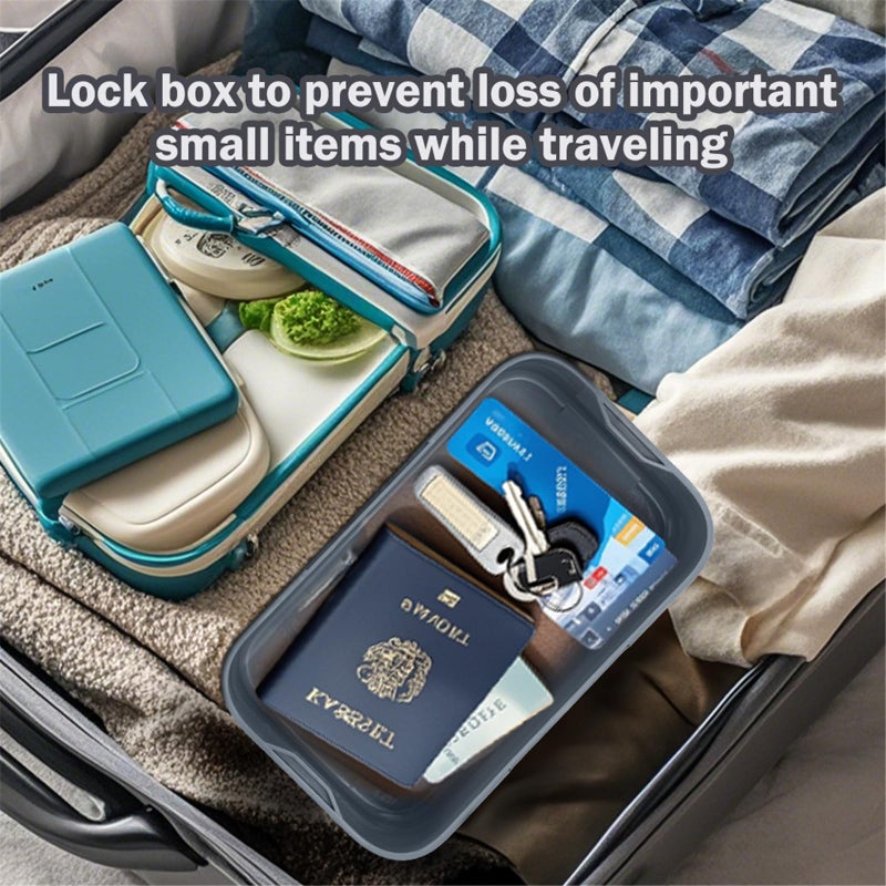 iBune Medicine Lock Box with Code, Lockable Storage Box, Small Lock Box for Medication Safe/Personal Items/Home/Office/Dorm, Navy Grey, Navy Grey - Image 3