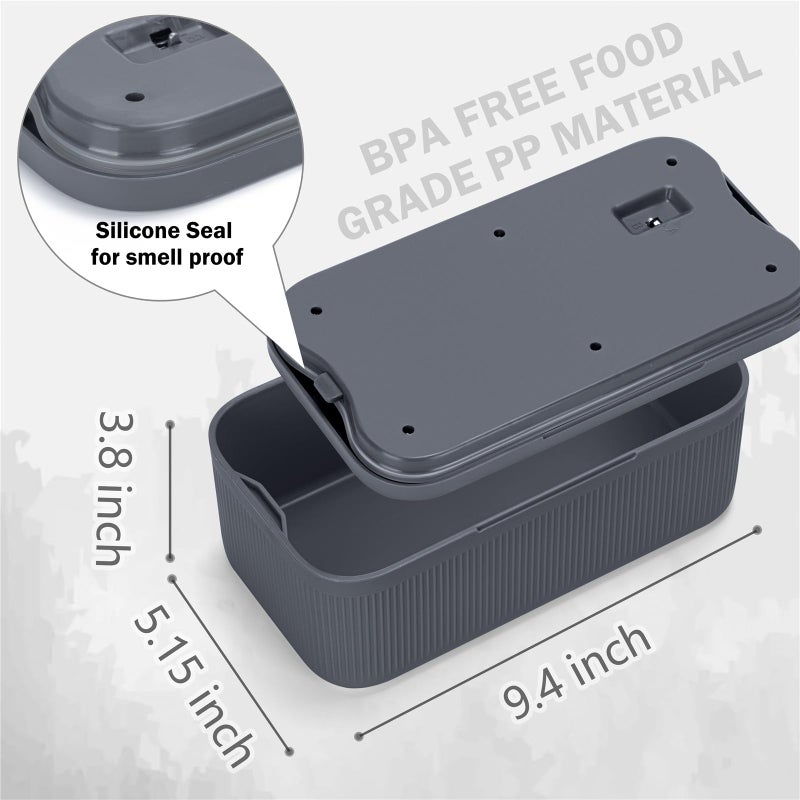 iBune Medicine Lock Box with Code, Lockable Storage Box, Small Lock Box for Medication Safe/Personal Items/Home/Office/Dorm, Navy Grey, Navy Grey - Image 5