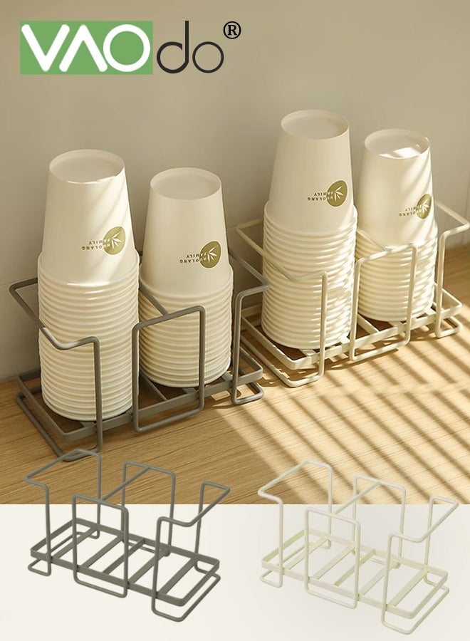 فاو دو 2 أجهزة كمبيوتر حامل كوب ورقي يمكن التخلص منه ، موزع فنجان القهوة ، موزع كوب الحمام ، مواد مقاومة للرطوبة ومقاومة للصدأ - Image 1