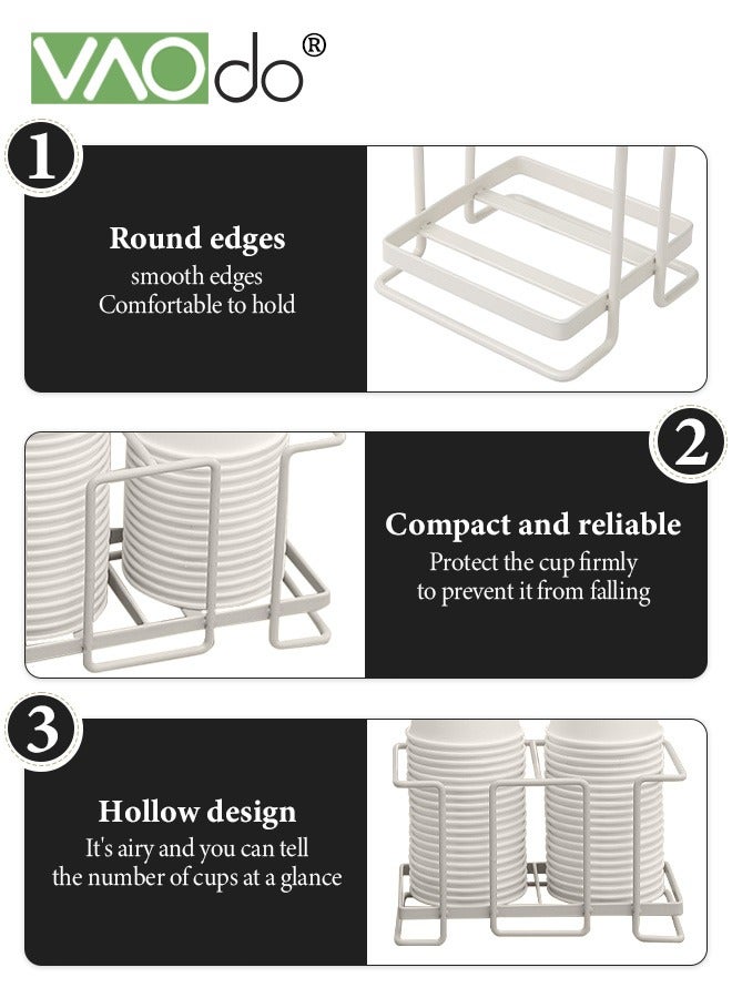فاو دو 2 أجهزة كمبيوتر حامل كوب ورقي يمكن التخلص منه ، موزع فنجان القهوة ، موزع كوب الحمام ، مواد مقاومة للرطوبة ومقاومة للصدأ - Image 4
