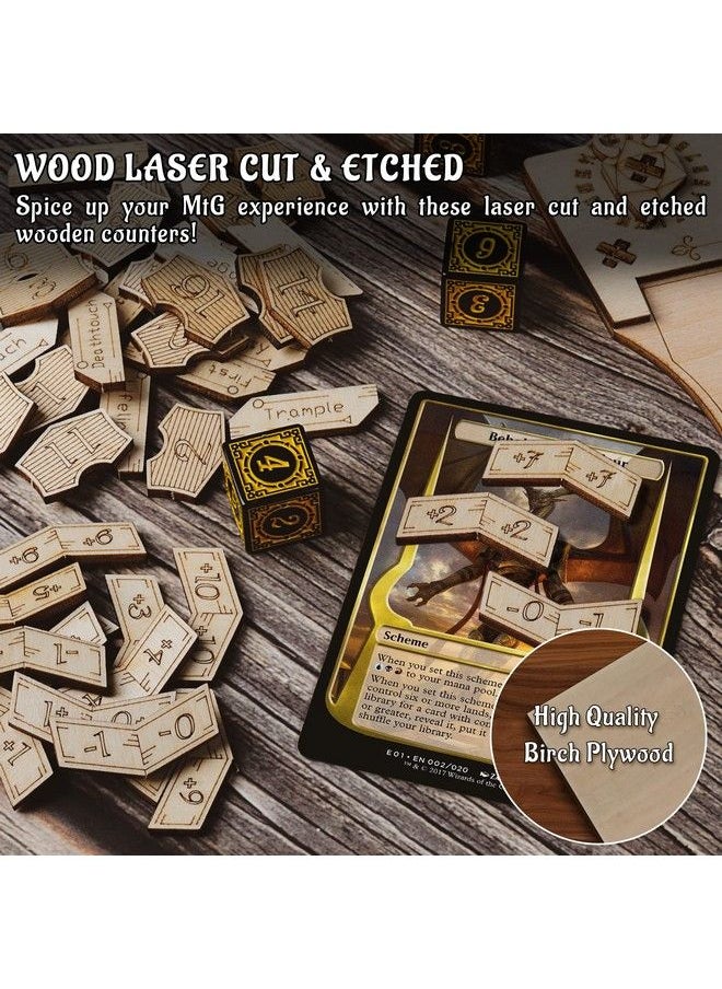 CZYY - Ability, Loyalty And +1/+1 Counters Set Of 194 Wood Keyword, Magic Tokens Compatible With Magic The Gathering, Mtg - Image 1