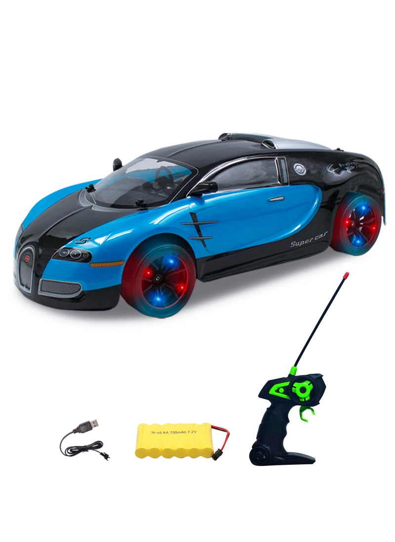 LB - High Speed 4WD 1:10 Scale Drift RC Toy Car 27 MHz with LED Wheels With Rechargeable Battery - Image 1