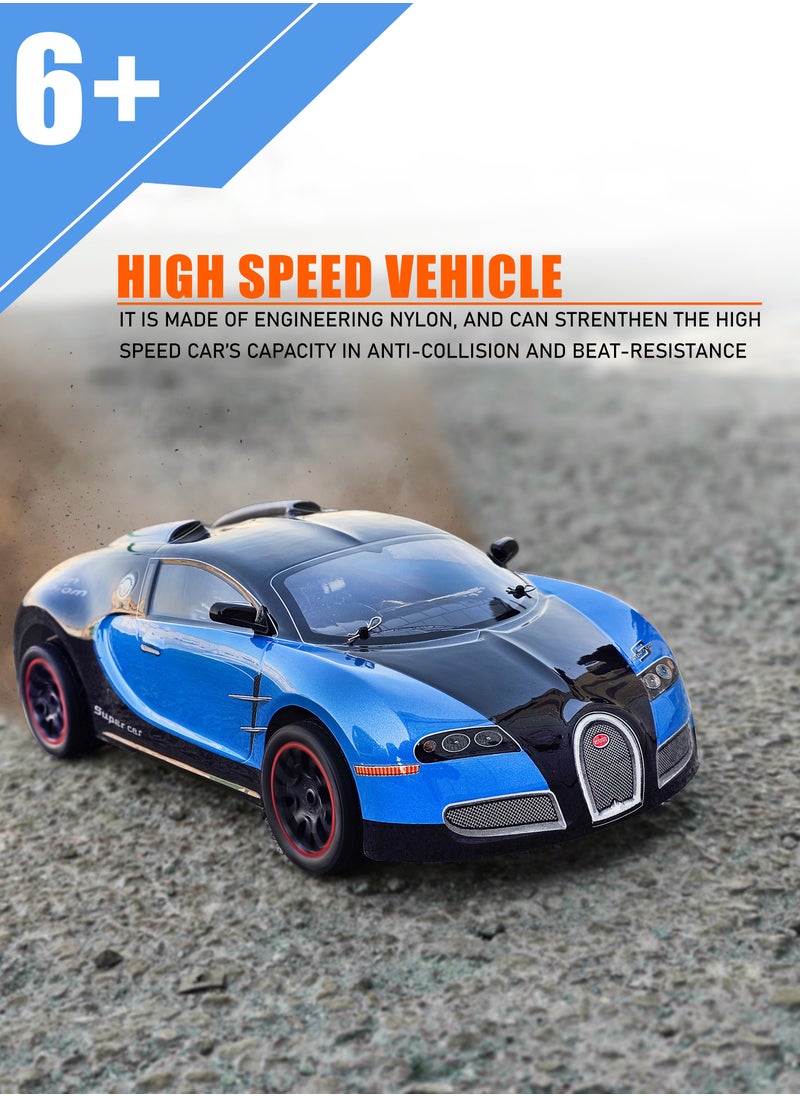 LB - High Speed 4WD 1:10 Scale Drift RC Toy Car 27 MHz with LED Wheels With Rechargeable Battery - Image 1