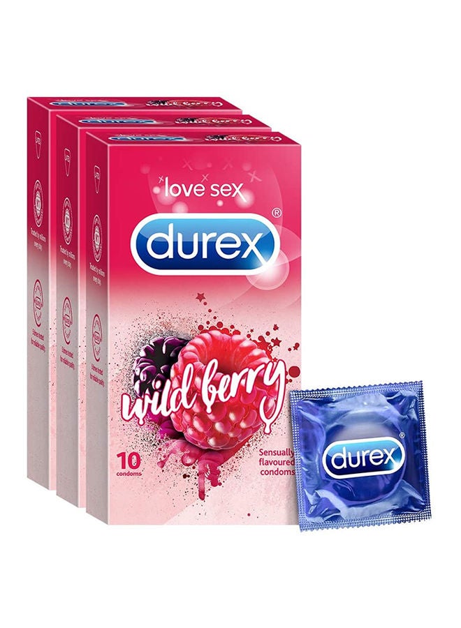 Durex Packs Of 3 Wild berry Flavoured Condoms - Image 1