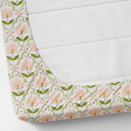 AMEYAA 350 TC Elastic Fitted Floral Bedsheets Queen Size, All Around Elastic Fitted Queen Size Bedsheet for Double Bed with 2 Pillow Covers 60x78 Inches Orange - Image 4