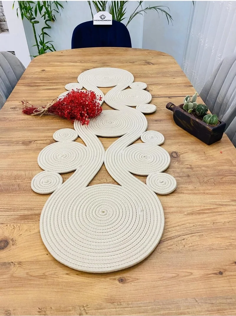 BDZ Deri BDZ Leather Jute Bohemian Style Decorative Runner 40x110 cm