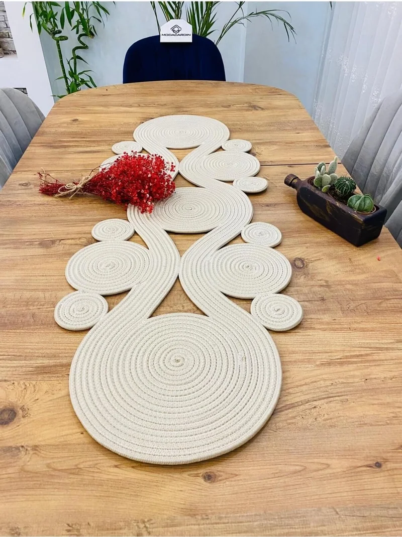BDZ Deri BDZ Leather Jute Bohemian Style Decorative Runner 40x110 cm