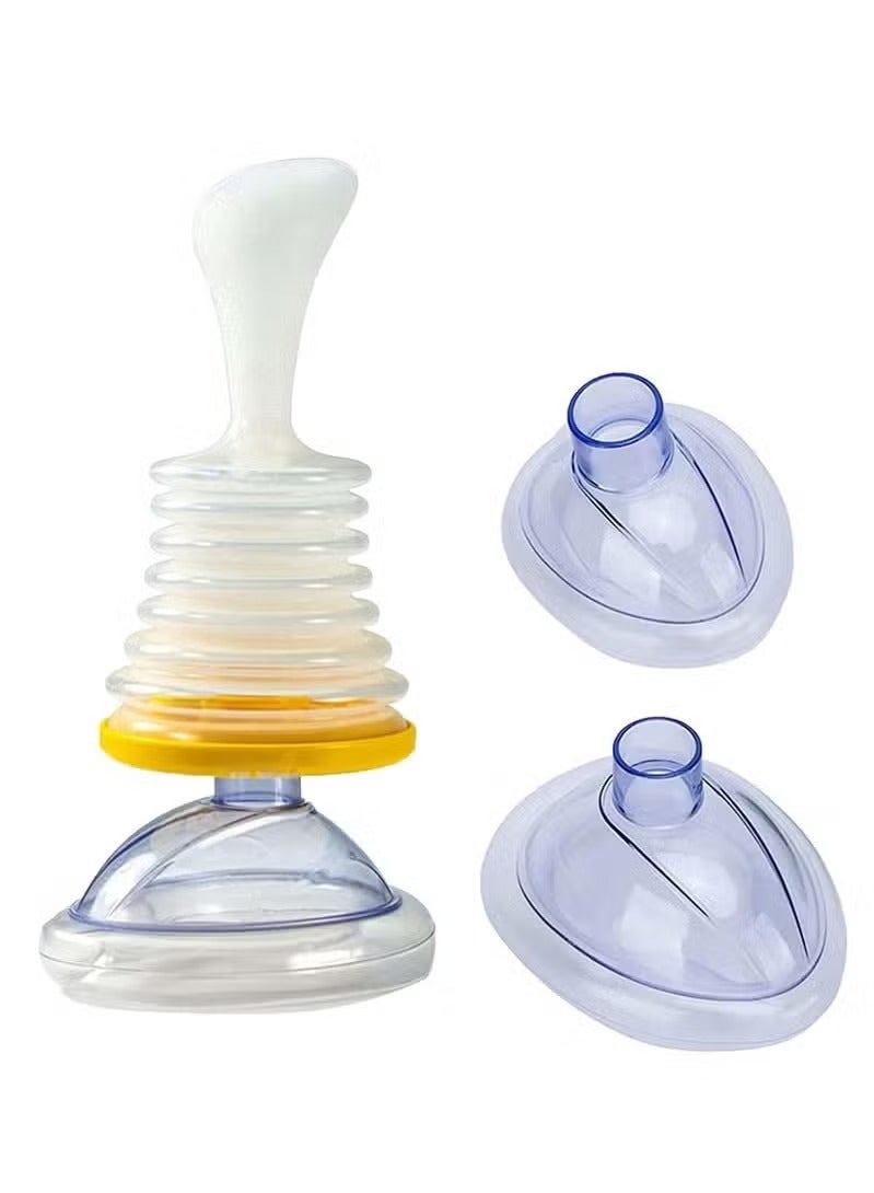 Choking Emergency Device, professional asphyxia first aid device for adults and children, suction obstruction device, and breathing trainer, with 2 masks of different sizes - Image 1