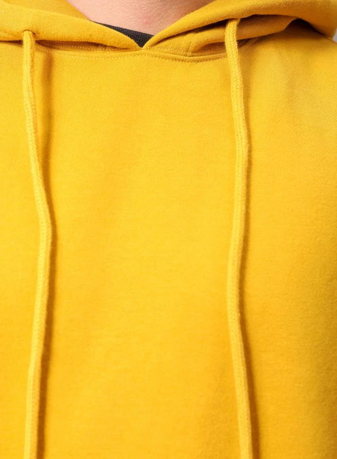 The Indian Garage Co Men Oversized Solid Overhead Hooded Sweatshirt