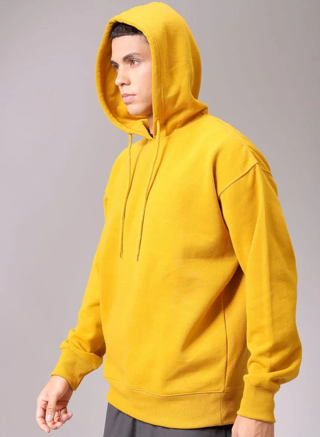 The Indian Garage Co Men Oversized Solid Overhead Hooded Sweatshirt