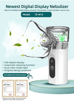 MAANGE Ultrasonic Mesh Nebulizer - Portable Nebulizer - Rechargeable Handheld Nebulizer with 2 Adjustable Speeds - Quiet Design for Adults and Kids  - Image 2