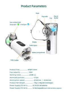 MAANGE Ultrasonic Mesh Nebulizer - Portable Nebulizer - Rechargeable Handheld Nebulizer with 2 Adjustable Speeds - Quiet Design for Adults and Kids  - Image 3