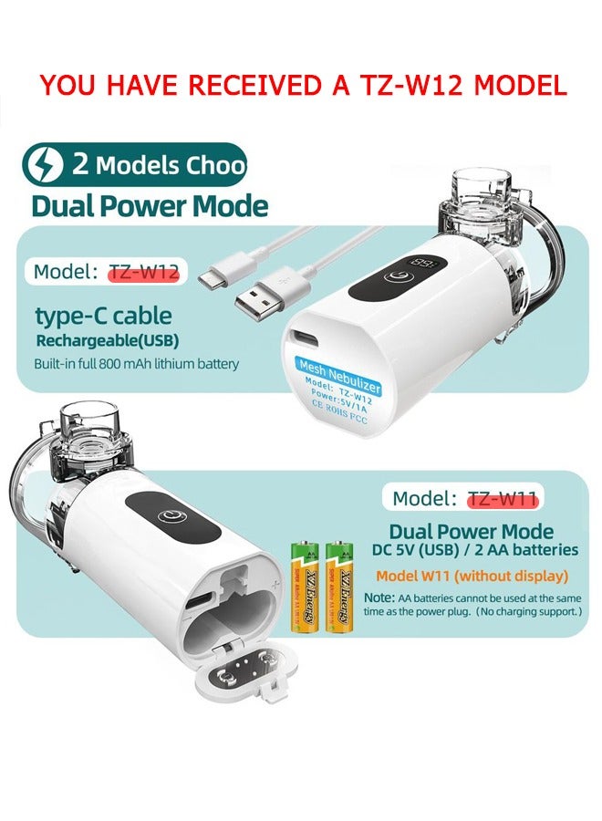 MAANGE Ultrasonic Mesh Nebulizer - Portable Nebulizer - Rechargeable Handheld Nebulizer with 2 Adjustable Speeds - Quiet Design for Adults and Kids - Image 4