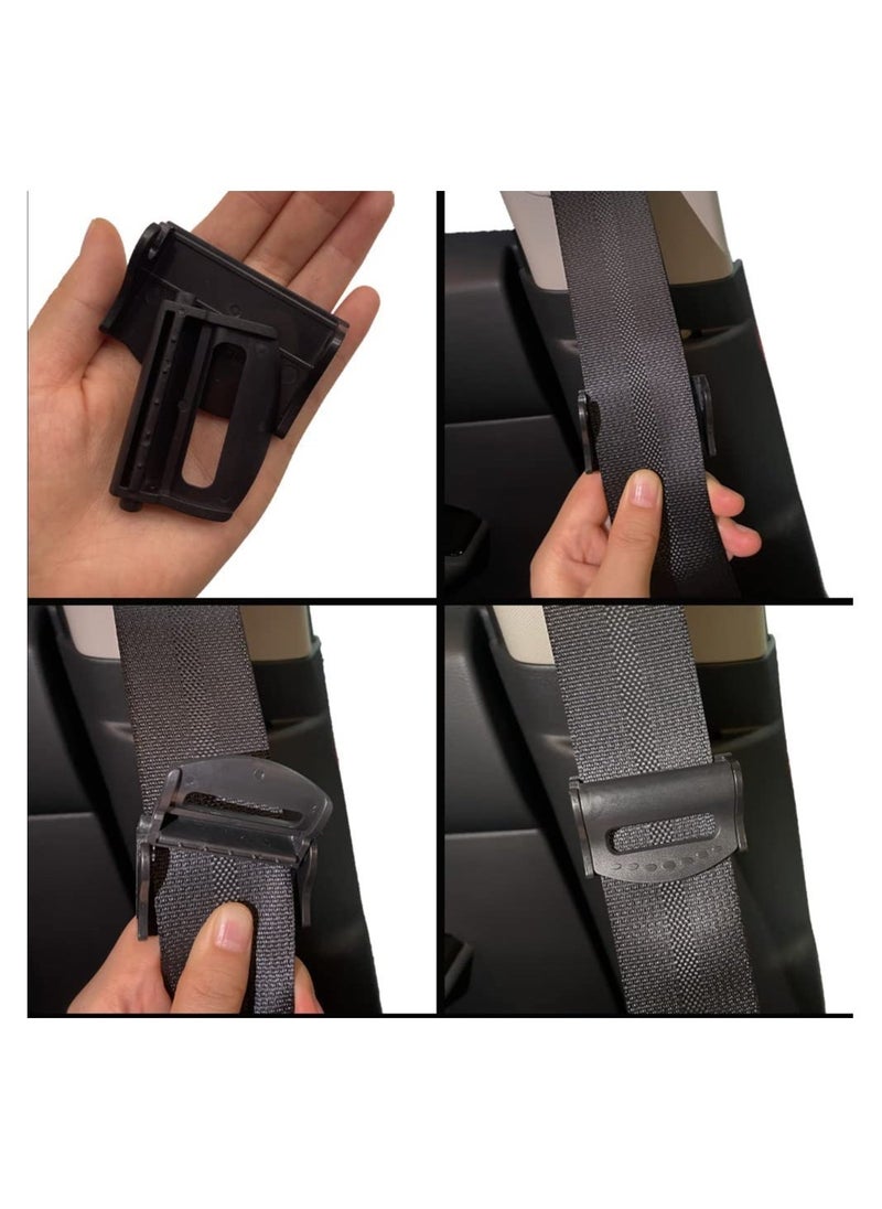 Car Seat Belt Clip, 4 Pack Seatbelt Adjuster for Adults, Comfort Universal Auto Shoulder Neck Strap Positioner (Black)