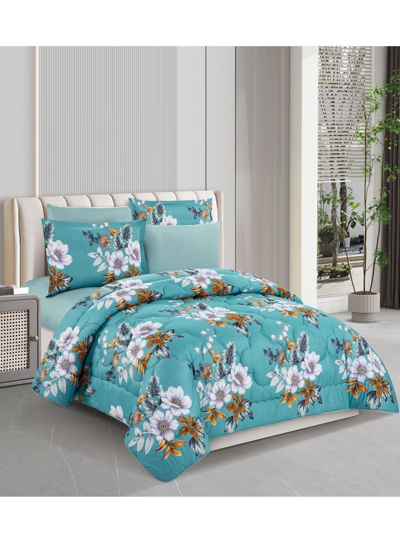 Stargold Super Soft Printed Comforter, 6pcs Set, Microfiber High-Quality Fabric, Stylish and Premium Design, Durable, Ideal For Home Bedroom 240X220CM  - Image 1