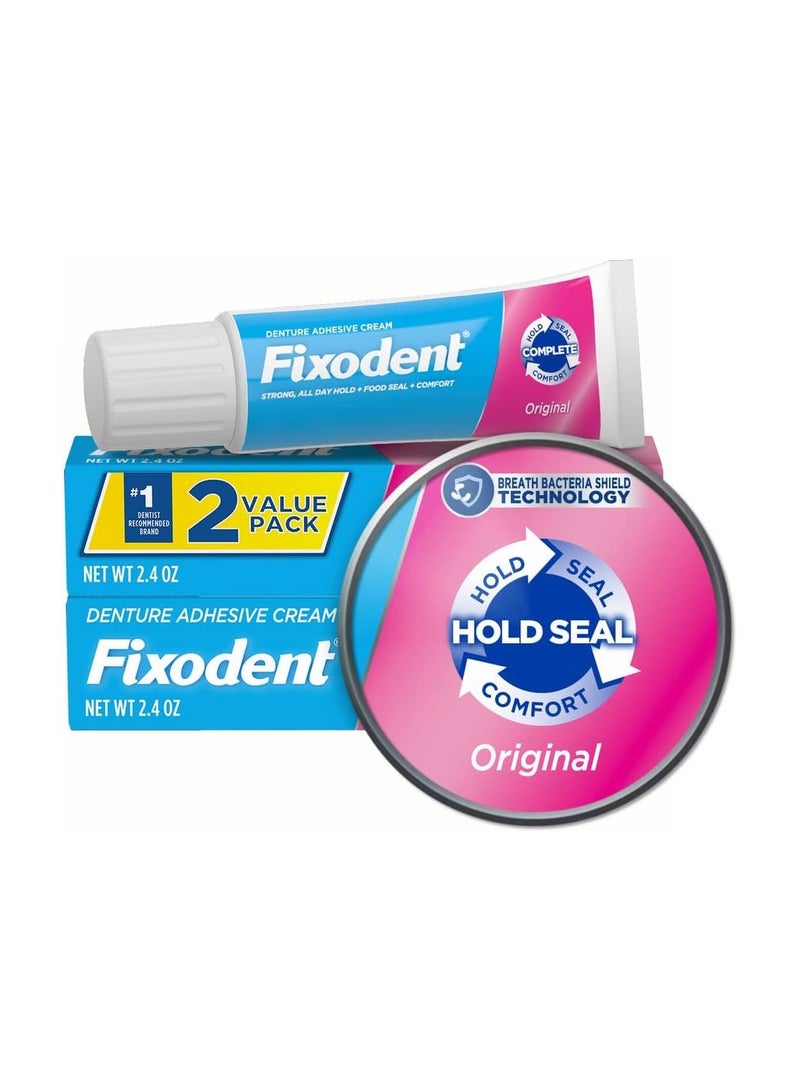 Fixodent Fixodent Complete Original Denture Adhesive Cream, 2.4 Ounce, Pack of 2 