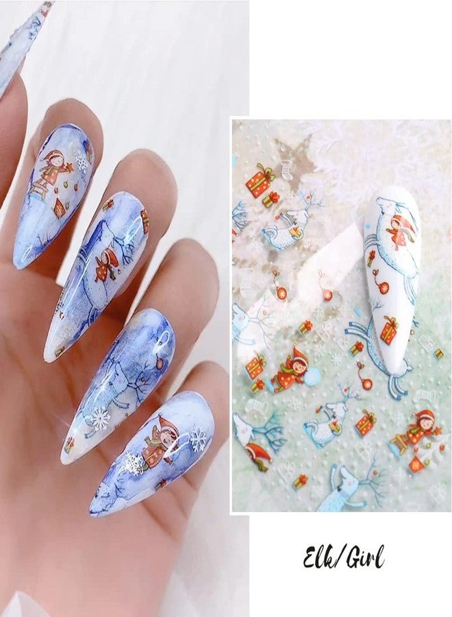 Adonisaon Christmas Nail Stickers Decals Nail Foil Transfer Sticker 10 Sheets Christmas Santa Tree Snowflake Deer Xmas Holiday Decorations Stickers for Manicure Supplies - Image 3